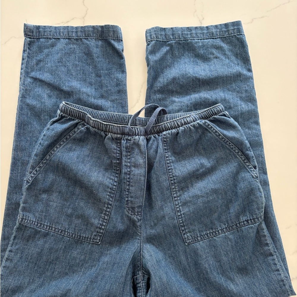 LL Bean S Women's Sunwashed Denim Pants, Straight-Leg Classic Fit EUC - Picture 9 of 11
